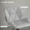 Bar Stool Set Of 2 Fabric Adjustable Height Armless Upholstered Counter Chairs With Swivel Seat, Light Grey