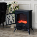 HOMCOM 1850W Flame Effect Electric Free Standing Fireplace W/Fan and Log Burning Stove Heater-Black