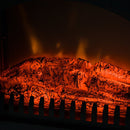 HOMCOM 1850W Flame Effect Electric Free Standing Fireplace W/Fan and Log Burning Stove Heater-Black