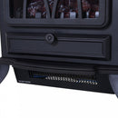 HOMCOM 1850W Flame Effect Electric Free Standing Fireplace W/Fan and Log Burning Stove Heater-Black
