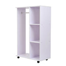 Particle Board Mobile Open Wardrobe On Wheels White