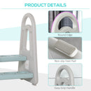 Two Step Stool for Kids Toddlers Ladder or Toilet Potty Training Bathroom Sink Bedroom Kitchen Helper with Non-slip Handle and Feet Pad Blue and Grey Two-Step