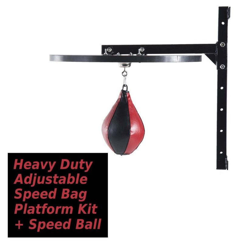 Punching Boxing Workout Speedball Platform Punch Bag Frame Swivel Bracket MMA Exercise Training Workout W/Ball-Red/Black