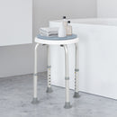 HOMCOM 360 Swivel Seat Bath Shower Stool Adjustable Height w/ Aluminium Frame Non-Slip Feet Chair Safe Support Home Assistance