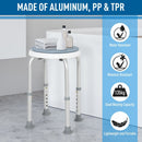 HOMCOM 360 Swivel Seat Bath Shower Stool Adjustable Height w/ Aluminium Frame Non-Slip Feet Chair Safe Support Home Assistance