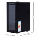 HOMCOM 12 Bottle Wine Cooler Mini Bar Refrigerator 11-18°C Adjustable Temperature Touch Control Led Lights Sleek Stylish Suitable for Home Bar Party Black