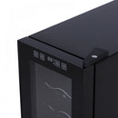 HOMCOM 12 Bottle Wine Cooler Mini Bar Refrigerator 11-18°C Adjustable Temperature Touch Control Led Lights Sleek Stylish Suitable for Home Bar Party Black