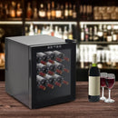 Homcom 16-Bottle Tempered Glass Mini Bar Cooler w/ LED Light Black