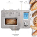 HOMCOM Bread Maker 25 in 1 9 KG Capacity Programmable Stainless Steel Dough Maker with Auto Fruit Nut Dispenser Nonstick Pan 3 Loaf Sizes 3 Crust Colours Keep Warm Time Delay, 550W 0.9KG