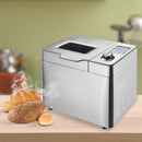 HOMCOM Bread Maker 25 in 1 9 KG Capacity Programmable Stainless Steel Dough Maker with Auto Fruit Nut Dispenser Nonstick Pan 3 Loaf Sizes 3 Crust Colours Keep Warm Time Delay, 550W 0.9KG