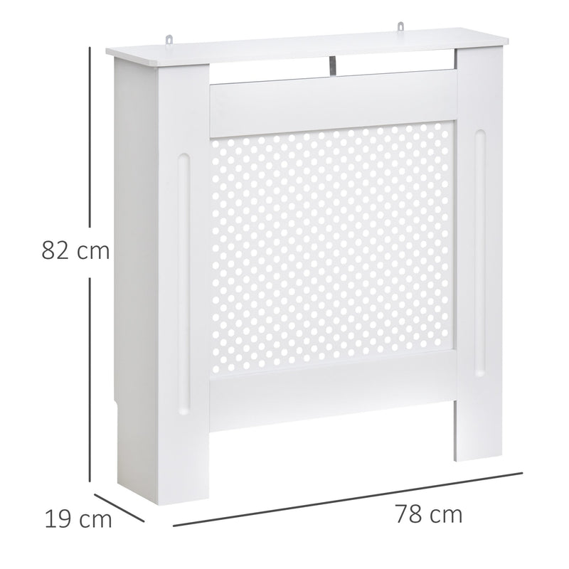 HOMCOM MDF Radiator Cover Heating Cabinet Modern Home Furniture Grill Style Diamond Design-White Painted