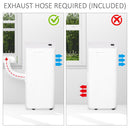 HOMCOM 1122W Compact Portable Mobile Air Conditioner Unit Cooling Dehumidifying Ventilating w/ Fan Remote LED Display 24 Hr Timer Auto Shut-Down Home Office Summer 4 Modes White