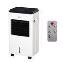 HOMCOM 3-IN-1 Portable Air Cooler, Heater, Humidifier with Ice Crystal Box, 3 Speed 3 Mode, 7.5 Hour Timer, Remote Controller Included, for Bedroom, Dorm, Office, White Cooler Heater Box 9 Settings Home Office