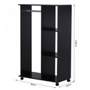 Particle Board Mobile Open Wardrobe On Wheels Black