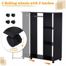 Particle Board Mobile Open Wardrobe On Wheels Black