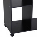 Particle Board Mobile Open Wardrobe On Wheels Black