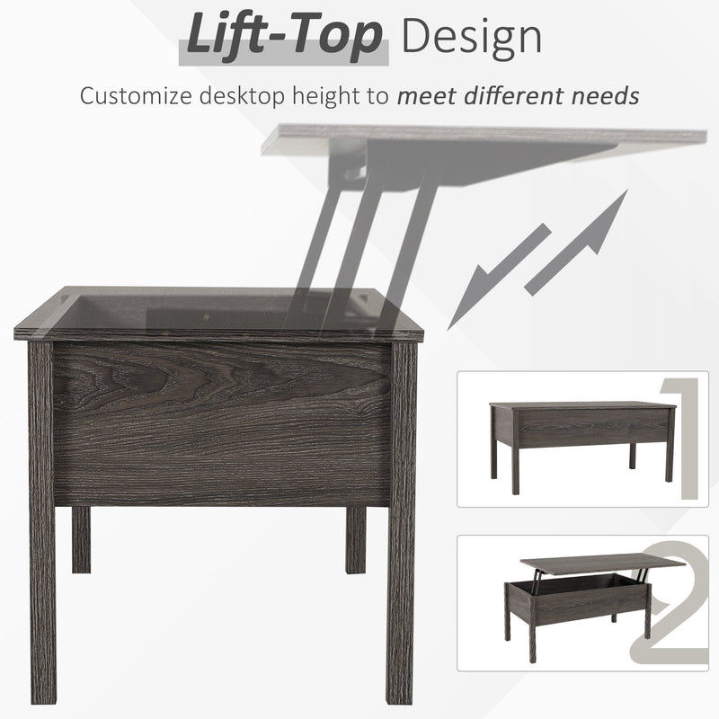 Particle Board Lift-Top Coffee Table Grey