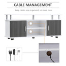 TV Cabinet Unit For TVs Up To 55'' With Storage Shelf And Cupboards, Living Room Entertainment Center Media Console, Grey And White Stand Furniture Console Grey