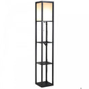 Shelf Floor Lamp, 4-tier Open Shelves - Black/White