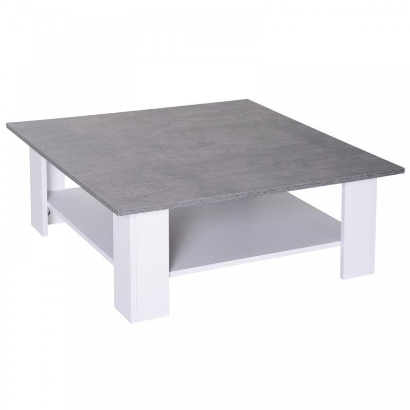 HOMCOM Rustic Coffee Table - Grey  & White