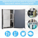 HOMCOM Stainless Steel Wall Cabinet Mirror Shelves Bathroom Furniture Storage