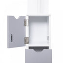 HOMCOM Bathroom Storage Cupboard Cabinet With Drawers Side Unit Drawer - White