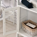 kleankin MDF 3-Tier Shutter Door Bathroom Cabinet White