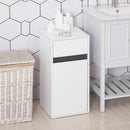 HOMCOM MDF Tri-Compartment Bathroom Storage Cabinet White
