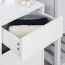 HOMCOM MDF Tri-Compartment Bathroom Storage Cabinet White