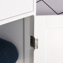 kleankin Bathroom Storage Cabinet with 3-tier Shelf Drawer Glass Door, Floor Cabinet Free Standing Tall Slim Side Organizer Shelves, White Multiple Shelves & Drawer