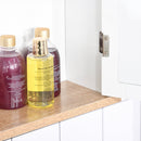 Kleankin Bathroom Mirror Cabinet Wall Mounted Storage Cupboard With Double Door And Adjustable Shelf, White W/