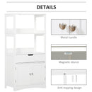 kleankin Bathroom Floor Cabinet, Free Standing Kitchen Cupboard with Shelves, Drawer and Doors, Storage Organizer for Living Room, White Sideboard