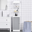 kleankin Tall Bathroom Cabinet Free Standing Slimline Cupboard Tallboy Unit Storage Organiser for Bathroom, Living Room, Kitchen Tower w/