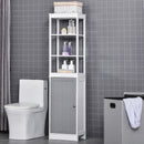 kleankin Tall Bathroom Cabinet Free Standing Slimline Cupboard Tallboy Unit Storage Organiser for Bathroom, Living Room, Kitchen Tower w/