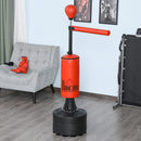 HOMCOM 155-205cm 3-IN-1 Freestanding Boxing Punch Bag Stand With Rotating Flexible Arm, Speed Ball, Water Able Base