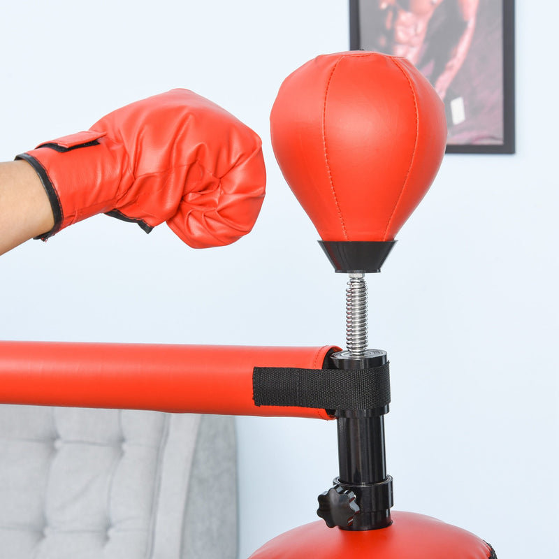 HOMCOM 155-205cm 3-IN-1 Freestanding Boxing Punch Bag Stand with Rotating Flexible Arm, Speed Ball, Water able Base