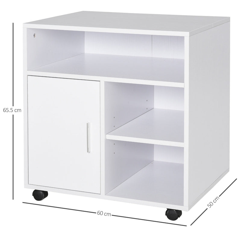 Particle Board 4-Compartment Storage Unit White