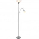 Steel Duo-Head Floor Lamp Silver
