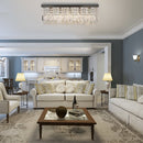 HOMCOM Modern Crystal Ceiling Light Square Chandelier for Home Office Hotel Silver