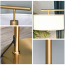 HOMCOM Floor Lamp, Modern Standing Light with Linen Lampshade, Round Base for Living Room, Bedroom, Dining Room, Gold and White Lampshade Room Bedroom