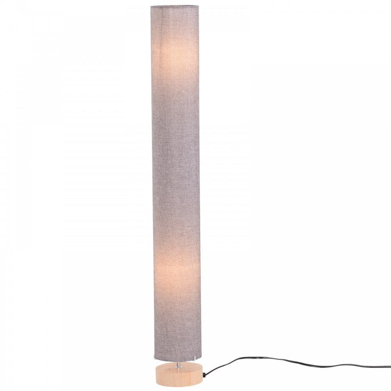 HOMCOM 120H cm Wooden Base Floor Lamp W/Linen Fabric-Grey