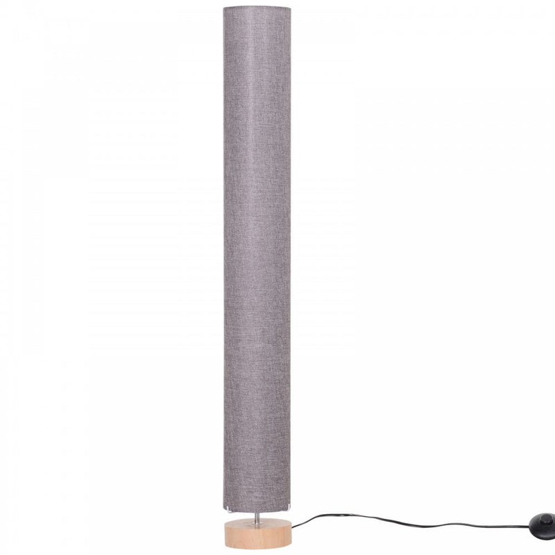 HOMCOM 120H cm Wooden Base Floor Lamp W/Linen Fabric-Grey