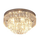 HOMCOM Round Crystal Ceiling Lamp 7 Lights Chandelier Mounted Fixture For Living Room Dining Room Hallway Modern
