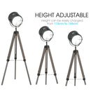 HOMCOM Pine Wood Tripod Spotlight Floor Lamp Brown/Grey