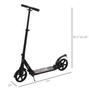 ALPINE SPIRIT Black Foldable Kick Scooter, Adjustable Height, 94L x 38W x 90-105Hcm