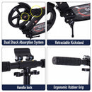 ALPINE SPIRIT Black Foldable Kick Scooter, Adjustable Height, 94L x 38W x 90-105Hcm