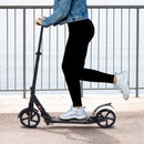 ALPINE SPIRIT Black Foldable Kick Scooter, Adjustable Height, 94L x 38W x 90-105Hcm