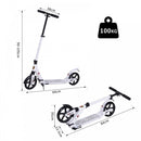 ALPINE SPIRIT White Foldable Kick Scooter, Adjustable Height, 94L x 38W x 90-105Hcm