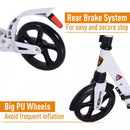ALPINE SPIRIT White Foldable Kick Scooter, Adjustable Height, 94L x 38W x 90-105Hcm