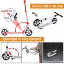 ALPINE SPIRIT White Foldable Kick Scooter, Adjustable Height, 94L x 38W x 90-105Hcm